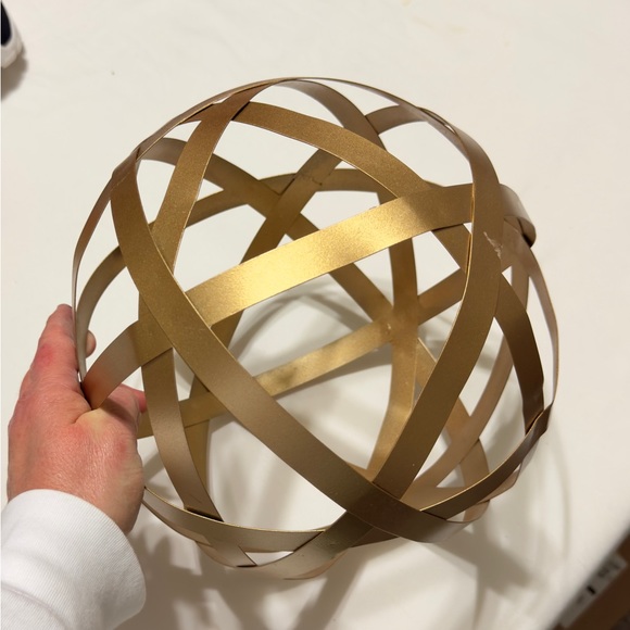 11.5” Modern Gold Brass Metal Orb Sphere Ball - Picture 10 of 11